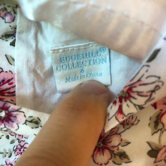 Edgehill Collection Pink Floral Smocked Sleeveless Dress Girls 6 - Picture 4 of 5